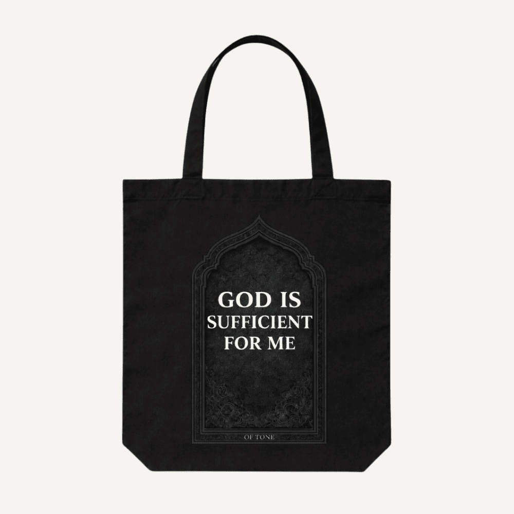 tote bag.png1 Tote Bag - God Is Sufficient For Me - Image 1